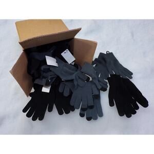 West Loop Texting Glove Lot 12 Black 6 Gray One Size Acrylic Polyester Spandex